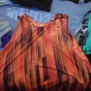 Russell Athletic Men's Orange Geometric Tank Top